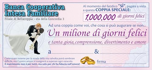 Bombo Biglietto Assegno Auguri Matrimonio