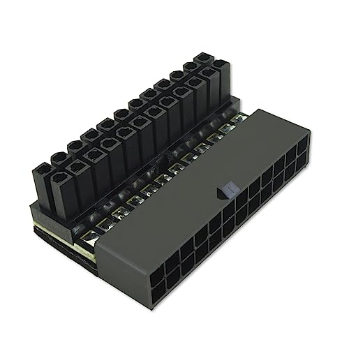 YIKAIEN 24-Pin ATX PSU Port 90-Degree Adapter - Premium Motherboard Power Connector for Improved Cable Management