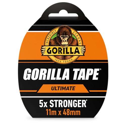Gorilla Tape ULTIMATE 11m Black - Our Strongest Tape Ever One Loop Holds 350kg | Water Resistant with High Tensile Strength | Great For Hauling Strapping Patching Bundling & Lifting