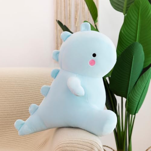 Zaloife Kuscheltier Dinosaurier Blau, Plüschtier Dino 25 cm, Stofftier Dinosaurier, Plüsch Dino Kissen Puppe Geschenk für Fans Kinder