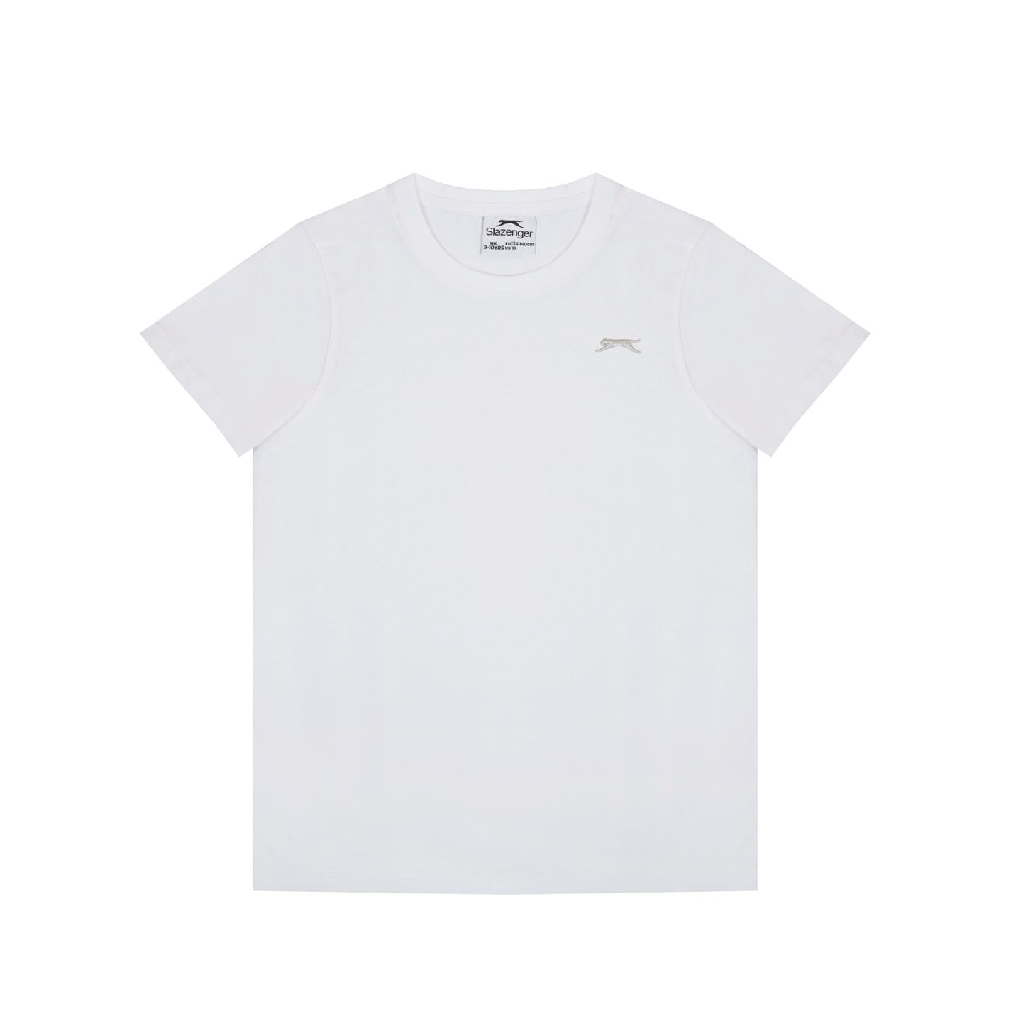 Slazenger Unisex Junior Boys Plain Tee Shirt White Xlb Kids