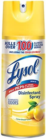 Lysol Disinfectant Spray, Sanitizing and Antibacterial Spray, For Disinfecting and Deodorizing, Lemon Breeze, 12.5oz