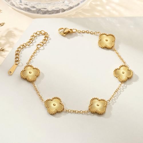 Image of Secret Stash Anti Tarnish Clover Bracelet for Women | Fancy Jewellery Gifts | Hand Band | Fashion Accessories for Girls | Minimal Jewelry Design | Ideal for Gifting | Gift for Diwali, Christmas, Marriage, Birthday