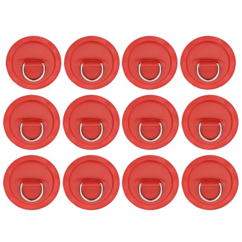 PATIKIL 3,1\" Paddle Board D-Ringe, 12 Stück Edelstahl D-Ring PVC Patch Pad Kein Kleber enthalten für Schlauchboot Kajak aufblasbares Boot Surfbrett, Rot PATIKIL 3,1\" Paddle Board D-Ringe, 12 Stück Edelstahl D-Ring PVC Patch Pad Kein Kleber enthalten für Schlauchboot Kajak aufblasbares Boot Surfbrett, Rot