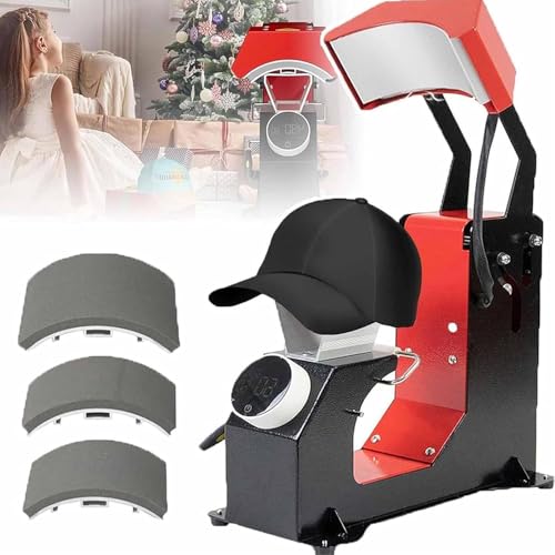 Prensa térmica automática para gorras con 3 placas intercambiables miniatura 1
