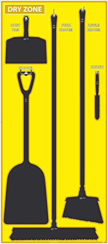 Image of NMC SB140ACP 5S Dry Zone Janitorial Shadow Board, 68 inchx30 inch, Yellow /Black, Aluminum Composite Panel (Tools Sold Separately)