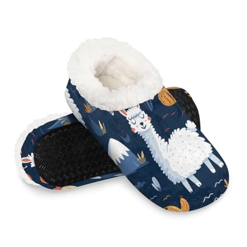 Women's Slippers Socks Cozy Fuzzy Sherpa House Shoes Winter House Bedroom Slippers Cactus Llama Cute Alpaca