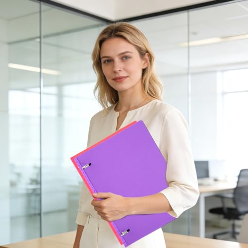 Image of WOT I 12-Pack Telescoping 3 Ring Binder(0.75 inch), Expandable Flexible Binder - Patented Design for Easy Portability, Holds 8.5 inchx11 inch Paper, Assorted Colors, School Office Supplies