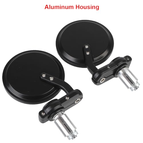 Espejos de extremo de manillar para moto universal de 22mm negros 4