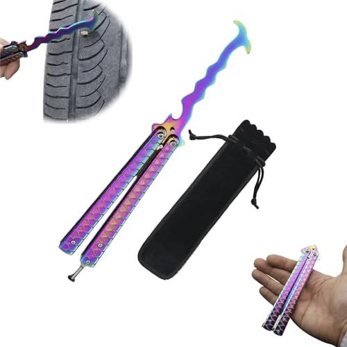 Image of Tire Stone Removal Hook, Automotive Hook, Tire Picker, Multifunctional Collapsible Portable Removal Tool, Car tire Cleaning Tool,Removing Stones from car Tires (Chromatic)