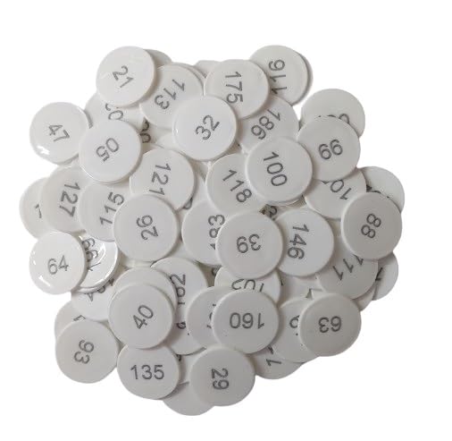 MOREL Embossed 1 to 200 Numerical Plastic Round Shape Token Coin(31MM) USE for Shop, Board Games, Stores, House, School ETC.(White Color)-image-13
