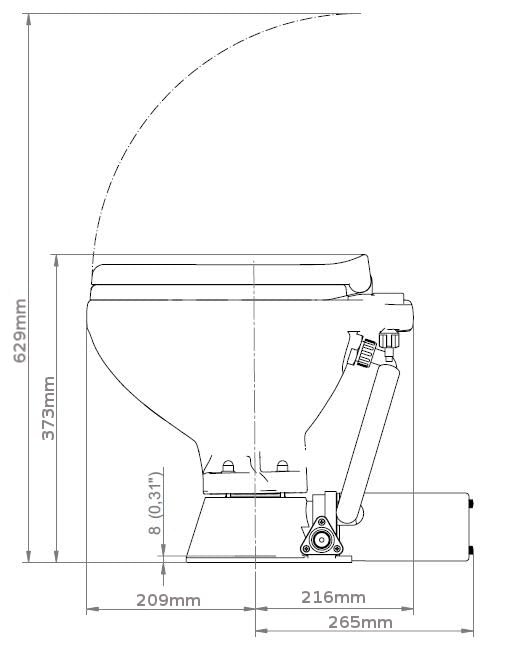 Elektrische Bootstoilette Kompakt WC mit Bedienungspaneel | 12V Bordtoilette mit Zerhacker für Camping Wohnmobil & Boot | Zerhackertoilette Weiss