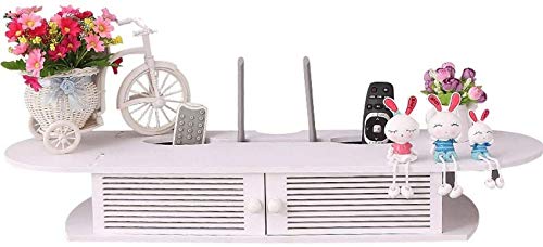 Kreative TV-Set-Top-Box An der Wand montiertes dekoratives Aufbewahrungsregal Schlafzimmer-TV-Regal Aufbewahrungsbox für WLAN-Router Weiß