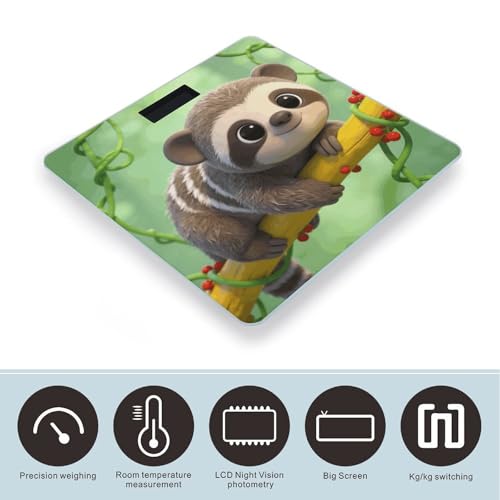 Báscula digital de baño con pantalla LCD y cinta métrica miniatura 3