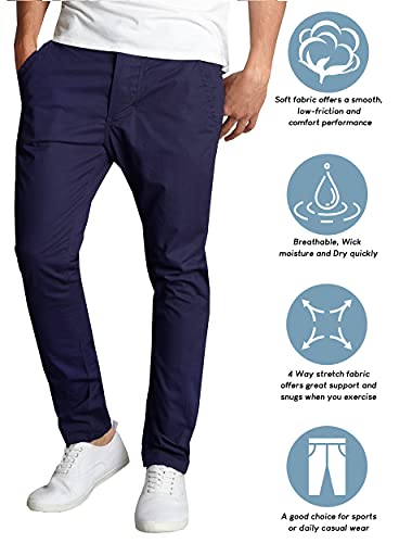 Galaxy by Harvic Men's Navy Stetch Cotton Twill Pants4