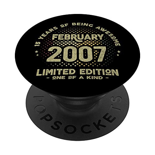 Regalo 15 años Cumpleaños Chico Chica - Febrero 2007 PopSockets PopGrip Intercambiable