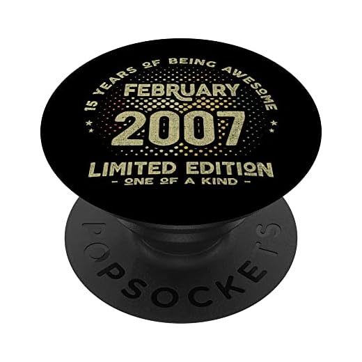 Regalo 15 años Cumpleaños Chico Chica - Febrero 2007 PopSockets PopGrip Intercambiable