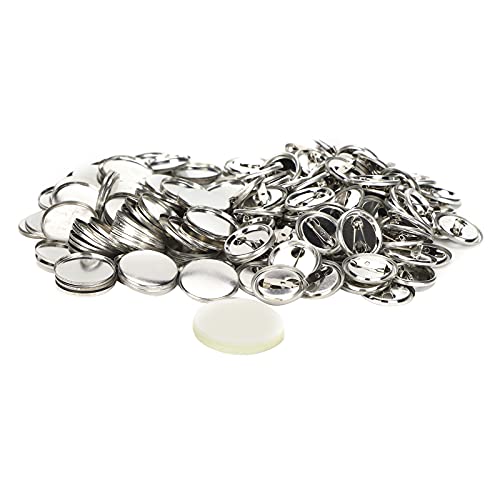 button 25mm rohlinge,Blank Button Pins für Alle Gelegenheiten, 100 Stück Blanko Button Round Safety Badge Emblem Medal Parts DIY Kunsthandwerk Zubehör für Kunsthandwerk Geschenke (25 mm)