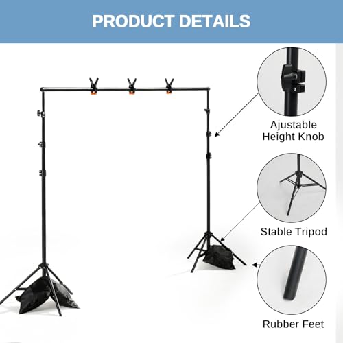 Soporte para telón 6.6 x 10 ft kit ajustable con accesorios miniatura 2