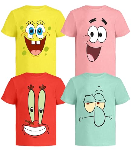 Spongebob Squarepants Graphic T-Shirt (Sets) Patrick Star Squidward Plankton Gary Outfit Tee Toddler/Birthday to Kids Clothes