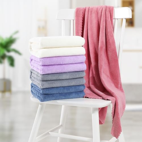 Toallas de baño de microfibra en colores sólidos, ideales para el uso familiar diario 5