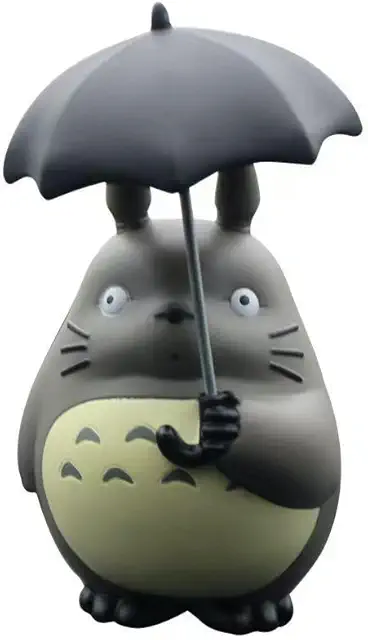Figurine Totoro Chinchilla avec Parapluie - Poupée PVC Décorative 15 cm