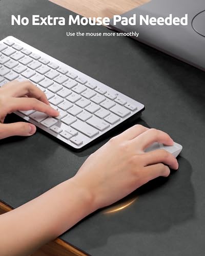 Image of YSAGi Leather Desk Mat, Large Mouse Mat, Non-Slip Desk Pad, Waterproof PU Leather Table Protector Writing Pad for Office and Home (60 x 35 cm, Dark Grey)