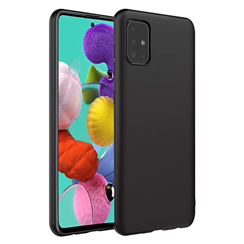 Image of Mobile Back Cover Case for Samsung Galaxy A51, Sm-A515F /Dsn, Sm-A515F /Ds, Sm-A515F /Dst, Sm-A515F /Dsm (Silicone Case|CameraProtection|Black SC1510)