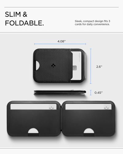 Image of Spigen Slim Fold (MagFit) Magsafe Card Holder with Stand, 3 Cards Magnetic Wallet Compatible with iPhone 17 /16 /15 /14 /13 /12 Models, Pixel 10 Pro /Pro XL /Fold - Black