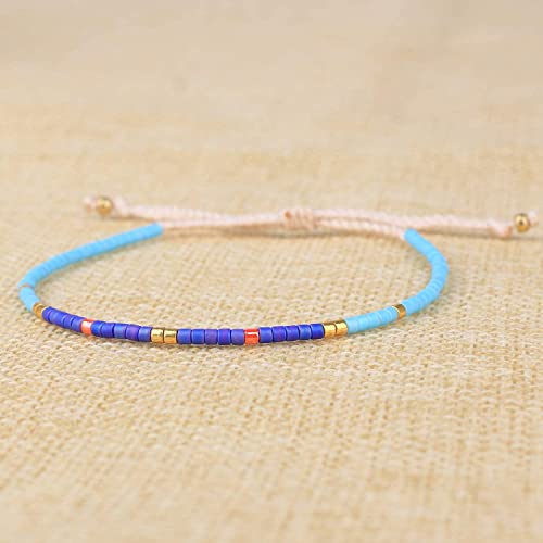 Image of KELITCH Boho Women Crystal Shell Beaded Friendship Bracelets Handmade Strand Bracelet Bangles Jewelry