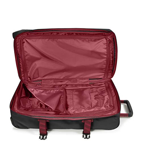 Image of Eastpak Tranverz M Suitcase, 67 cm, 78 L, Black (Blakout Strip Red), Blakoutstripred, 67 centimeters, TRANVERZ M