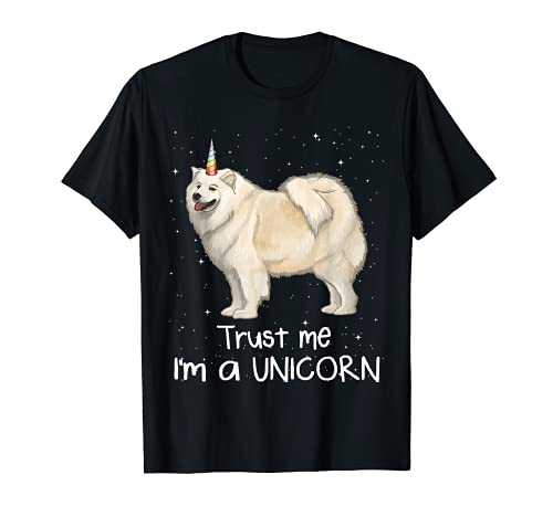 Funny Samoyed Trust Me I'm A Unicorn Dog T-Shirt, Black