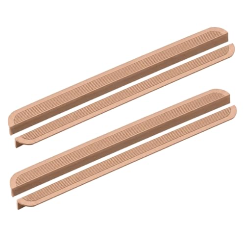 Image of VEZEL Aluminium Wardrobe Handle - Modern Cabinet Pull for Wardrobe, Drawer & Furniture, PVD Rose Gold, 600mm - Pack of 4-| 3 Years Warranty |