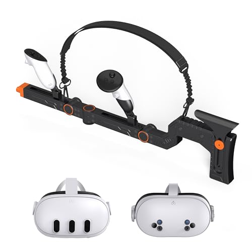 [Ambidextrische Bauweise] VR-Gewehrschaft für Meta Quest 3/Oculus Quest 3S | Seitliches Lademagnetsystem | Schnellerer M...