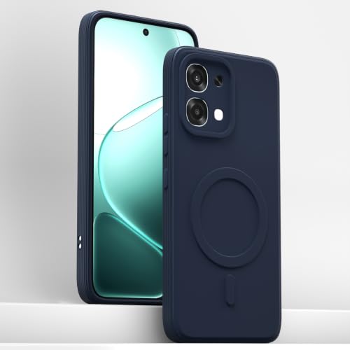 Image of Pikkme Back Cover for Oppo F31 5G / Oppo F33 5G Soft Matte Silicone Mag-Safe Design (Mag-Safe Not Support) Camera Protection | Slim Fit Bumper Cover (Blue)