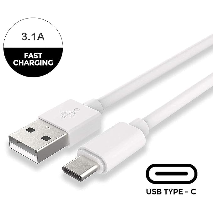 Image of Original 44W Fast-C Type Charging Cable Compatible With Vivo V19 V20 Se V20 Pro V21 5G X50 X50 Pro X60 X60 Pro Y53S Y73 (White), (1 Metre Cable)