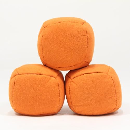 Zeekio Astro Juggling Ball Set - 100g Shredded Rubber Filled - Super Soft - Set of Three (3) (Orange)