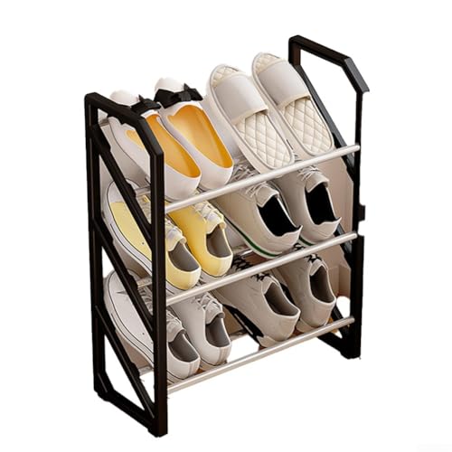 Zapatero resistente en forma de X, organizador multicapa para espacios pequeños como dormitorios o entradas (A)