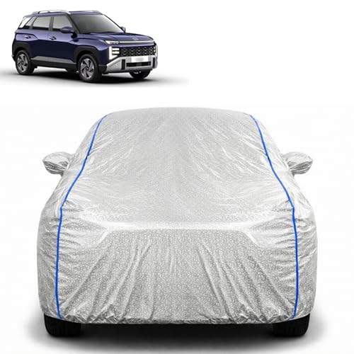 Image of Waterproof Car Cover for Hyundai Venue | All Weather Protection | UV Resistant & Dustproof | Soft Cotton Lining to Prevent Scratches | Triple Stitched with Mirror Pockets & Elastic Hem