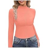 Tasche Damen Lässiges Damen-Oberteil mit halbhohem Kragen, eng anliegendem, warmem, solidem Langarm-Oberteil Pullover Herren Schwarz