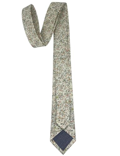 Image of Kebocis Mens Skinny Cotton Floral Tie for Men