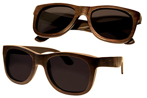 SJWood Holz Sonnenbrille Dattelpflaumenholz Hochwertige Natur Holzsonnenbrille Bambusholz Brillenetui Hartschalen Holzcase 100% Echtholz nachhaltig handgefertigt UV Schutz CE Kennzeichnung Polarisiert Cover