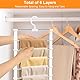 prota Hosenbügel Platzsparend, 2 Stück Hosenbügel Kleiderbügel Platzsparend, 6 in 1 Edelstahl Kleiderbügel Hosen Platzsparende Kleiderbügel für Hosen Kleiderschrank Schals Handtücher
