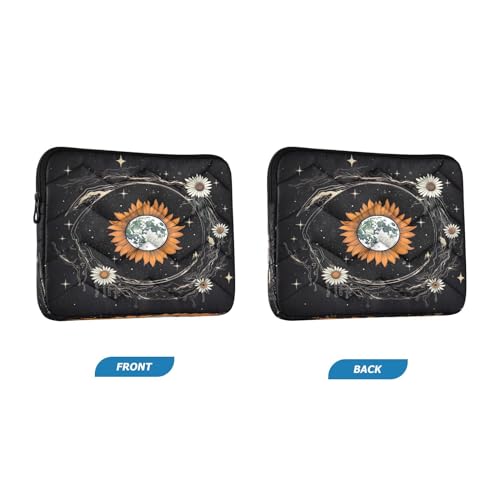 Funda para laptop 13-14 pulgadas impermeable con diseño de girasol blanco miniatura 2