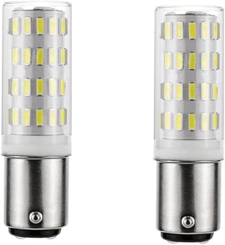 2 bombillas LED para máquina de coser Ba15d de 5 W, base de bayoneta B15 B15D, bombilla halógena de repuesto T3T4C7S6, AC100V-240V, luz blanca