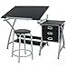 SUPER DEAL Adjustable Drafting Table Art & Craft Drawing Desk Craft Station Art Hobby Folding w/Stool and Drawers