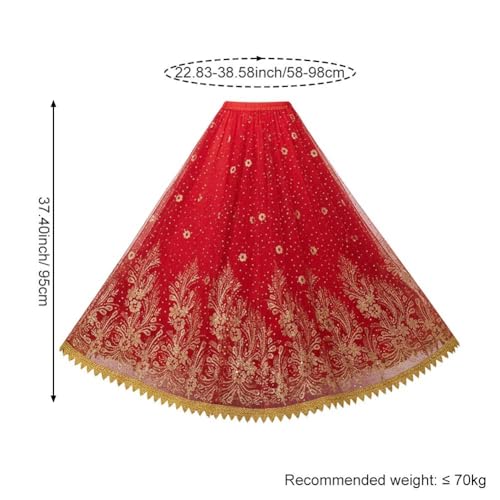Jupe rouge de princesse Jasmine pour costume de danse du ventre femme