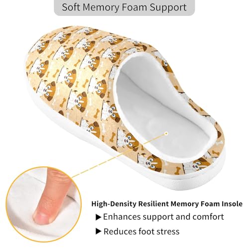 Soft Cute Dog Bone Orange House Slippers for Woman Men,Fuzzy Slippers Cozy Memory Foam House Shoes Gifts for Women Men Size 14/15 23020693