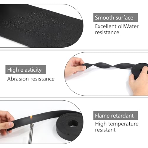 LALAGO Gummistreifen, Neopren Gummimatte, 25mm(B)x1,5mm(D)x3m(L) Vollgummi Gummiprofil, Gummimatte Meterware, Schmal Gummiunterlage, Gummiplatte für Dichtungen, Bodenbeläge Schutz, Vibrationsschutz