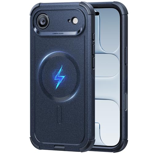 Image of ESR for iPhone Air Case, 23ft Military-Grade Drop Protection, Shock-Absorbing Rugged iPhone 17 Air Cover, MagSafe Accessories Compatible, Cyber Series, Navy Blue